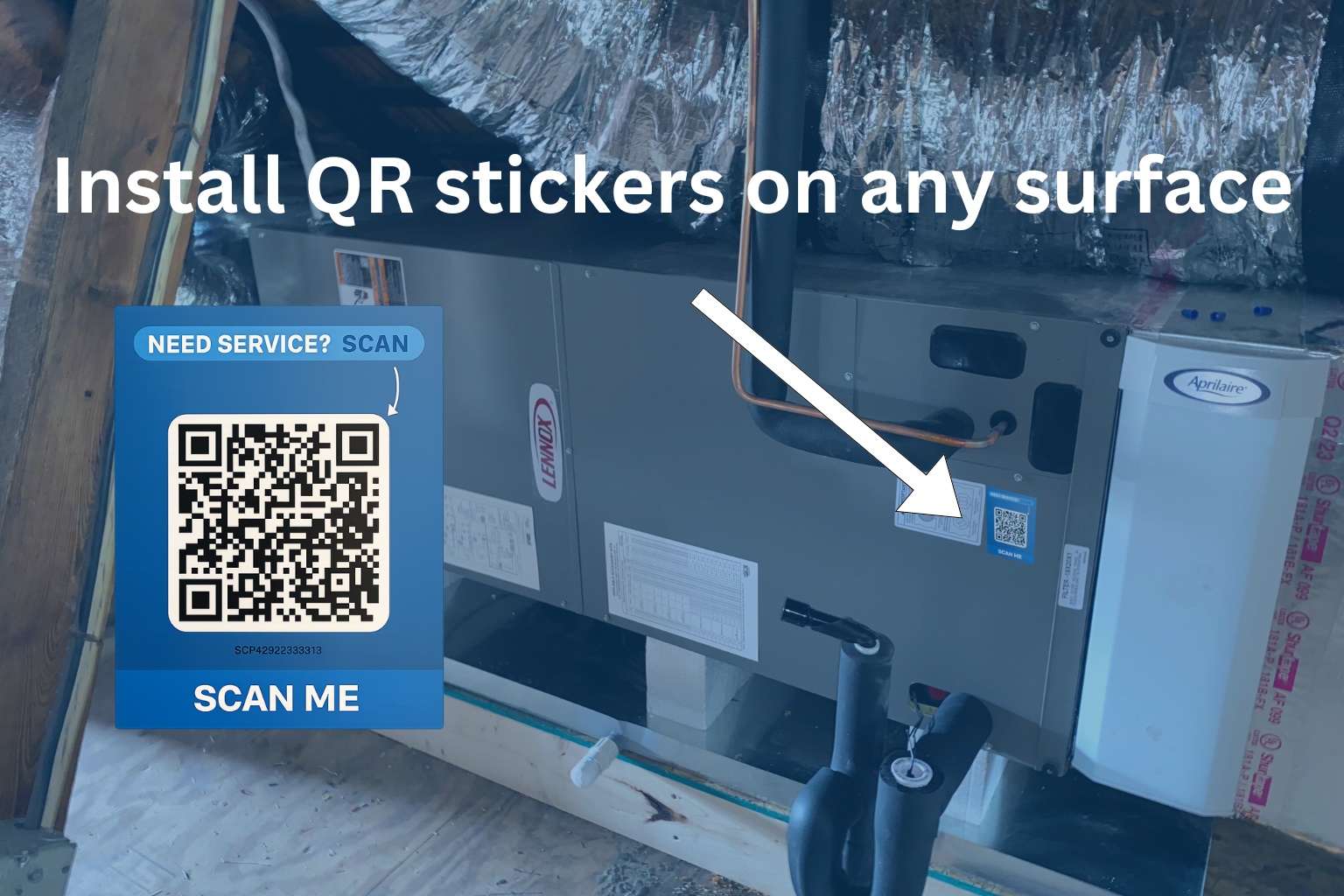 Install QR stickers on any surface